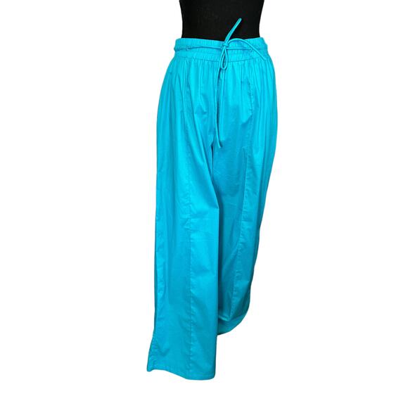 Lovers + Friends Cerulean Blue Wide Leg Pants MEDIUM Baggy Beach Cotton $158 NEW - Picture 4 of 8